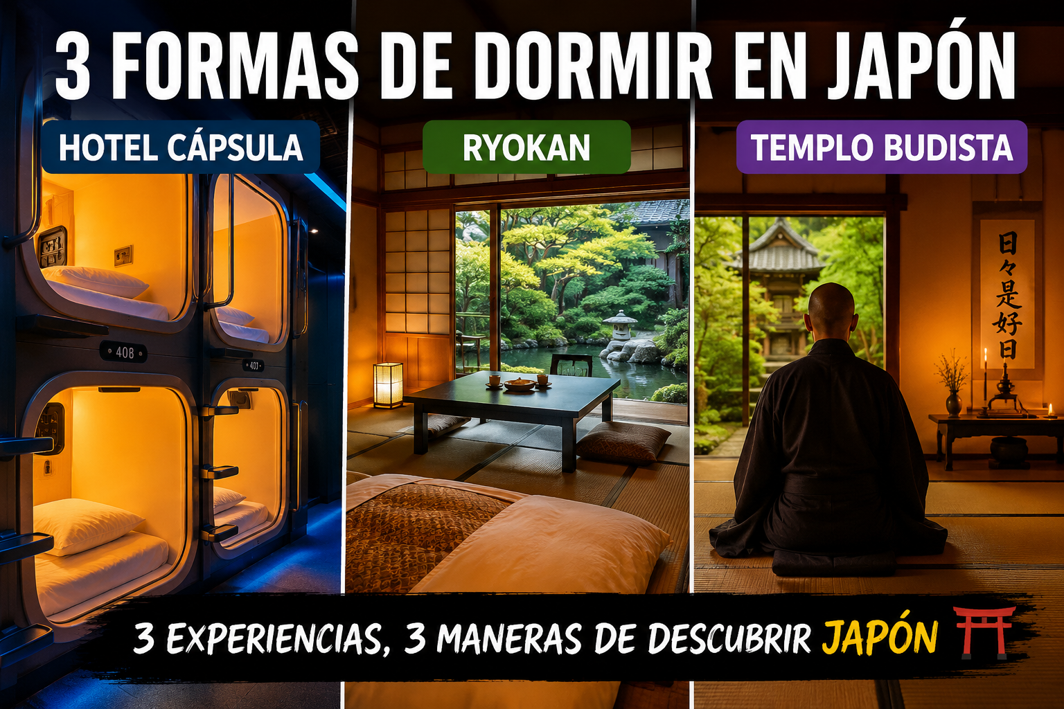 Dormir en un ryokan y en un templo budista en japon